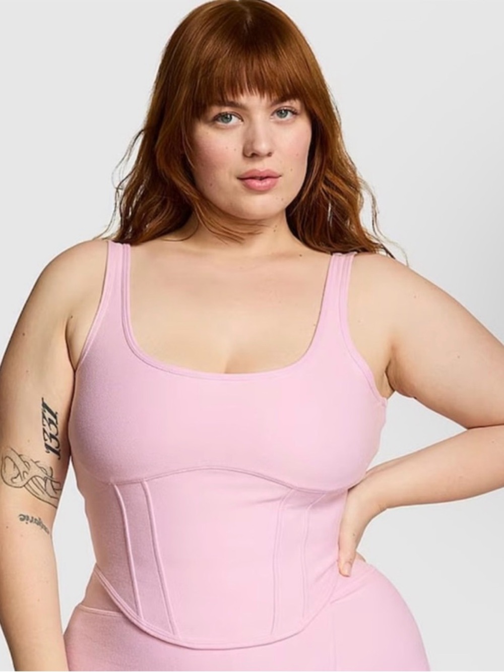 PINK Victoria's Secret Light Pink Corset-Style Tank - NWT - Size M